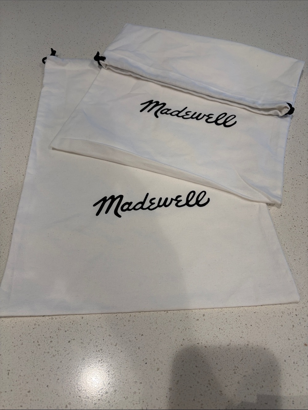 Madewell White Canvas Logo Drawstring Dust Bags - Set